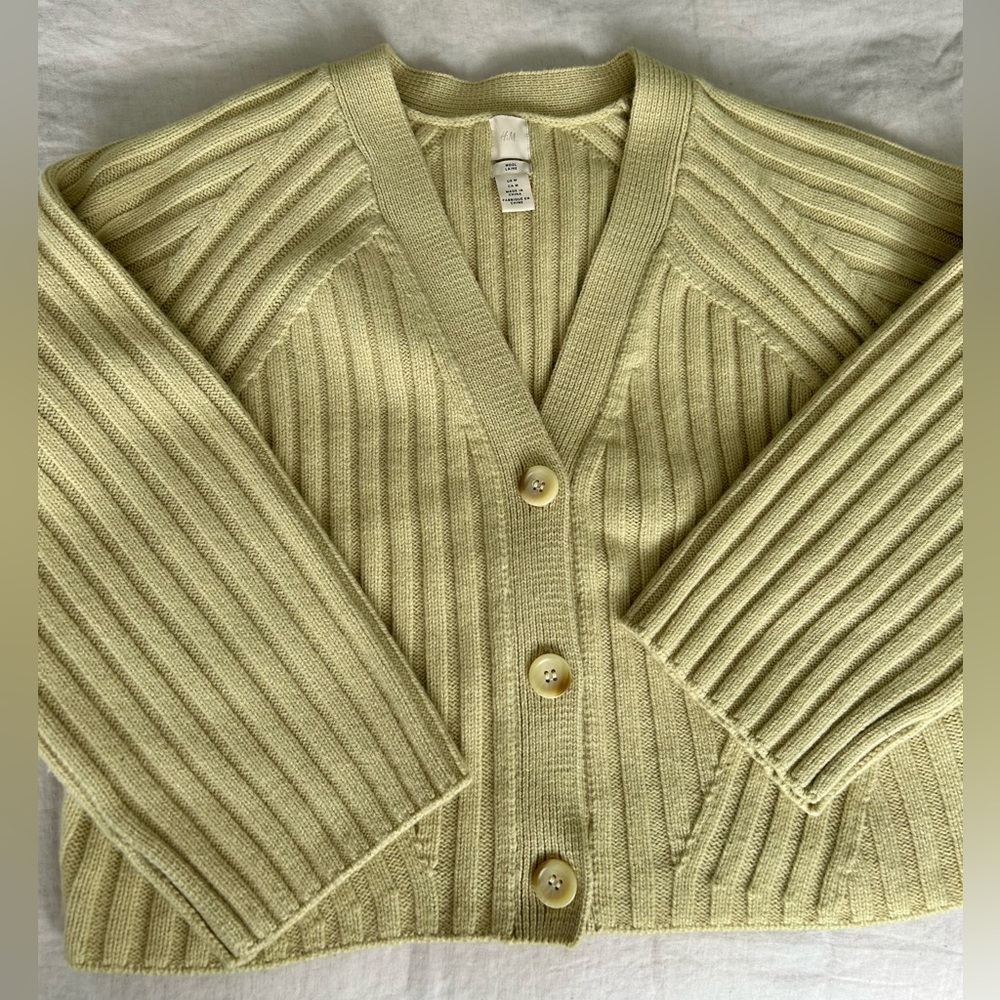 Pale Yellow H&M Wool Cardigan